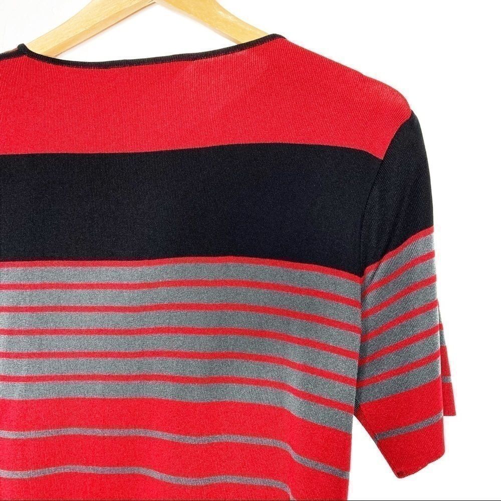 Exclusively Misook | Striped Short Sleeve Top - Picture 5 of 7